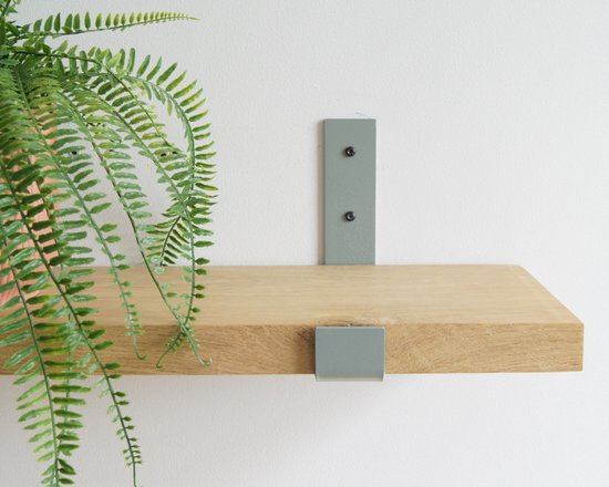 STERKSTAEL Odin Industriële Plankdrager Nordic Mint - Stalen Wandplank Steun - Voor plank van 20 cm - Kleur Aquamarijn Groen - Inclusief Bevestigingsmateriaal - Poedercoating - Wandsteun - 1 stuk