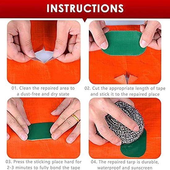 Tent Reparatie Tape - Zelfklevende Nylon - Buiten Reparatie - Waterdicht & Weerbestendig - 500 cm Lengte - Transparant — afbeelding 2
