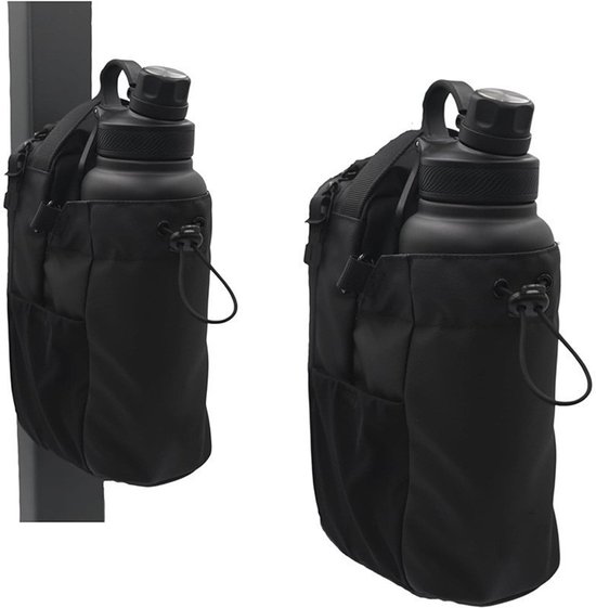 Magnetische Gymtas Met Grote Capaciteit - Draagtas Met Telefoonvak, Waterfles Organizer, Sportief, Zwart — afbeelding 4