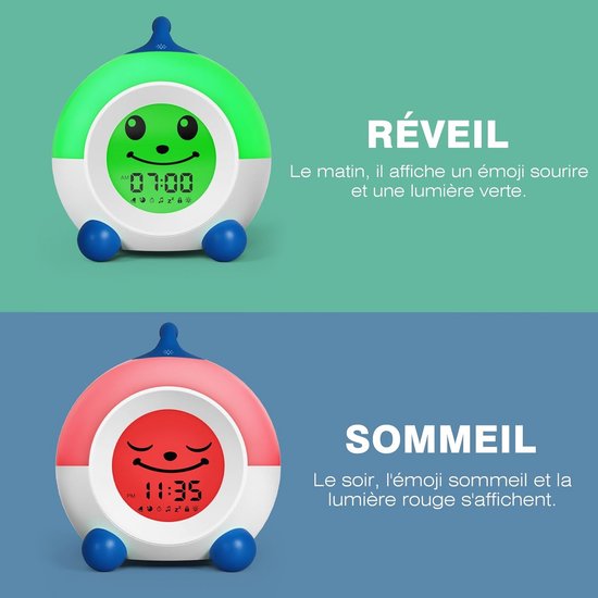 I·CODE Kinderwekker, lichtwekker voor kinderen, met automatische uitschakeling en wake-up light, slaaptrainer voor kinderen, jongens, meisjes, tieners — afbeelding 3