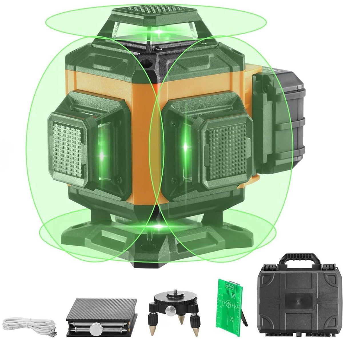 Lijnlaser - Meetinstrument - Precies meten - Zelfnivellerend - Compact formaat - Zwart