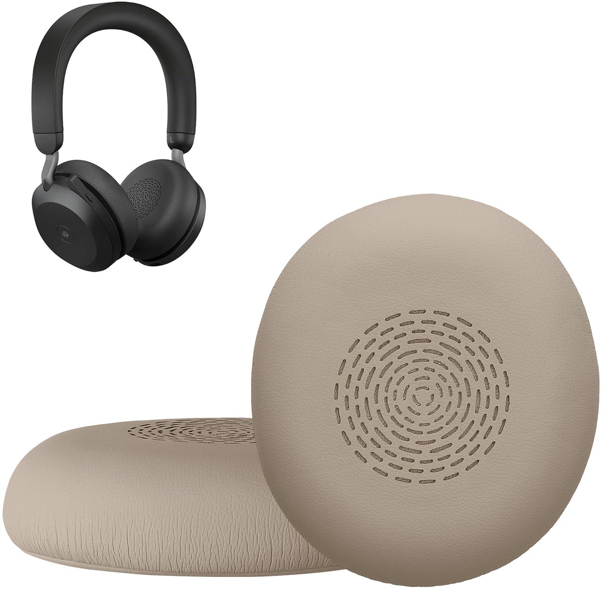 kwmobile 2x oorkussens geschikt voor Jabra Evolve 2 75 - Earpads voor koptelefoon in goud