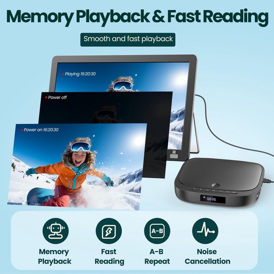 DVD Speler met HDMI - Blu Ray Spelers - Externe DVVD Speler - 1080P — afbeelding 4