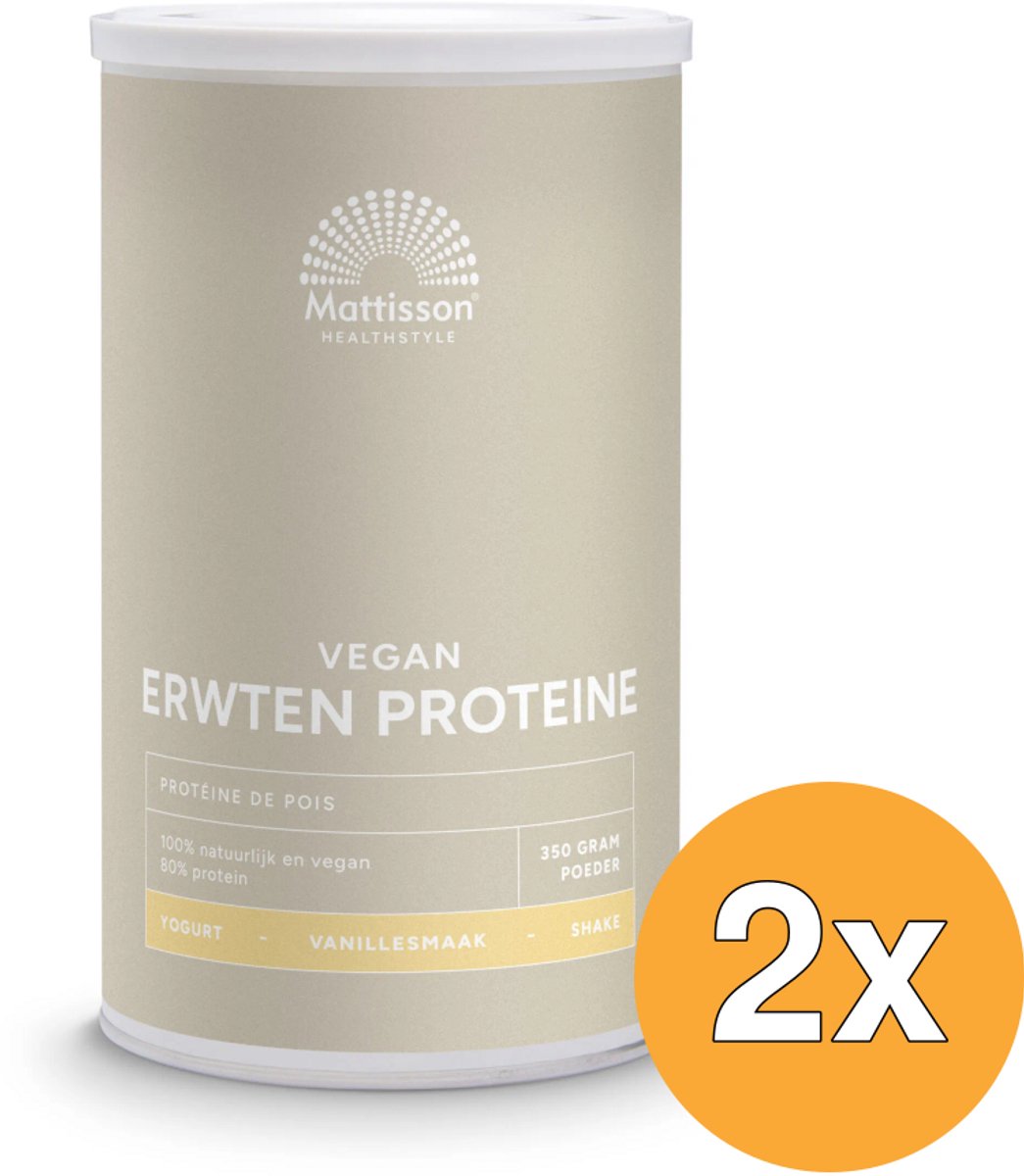 2x Mattisson Absolute Erwten Proteine Vanille Vegan (350 gr)