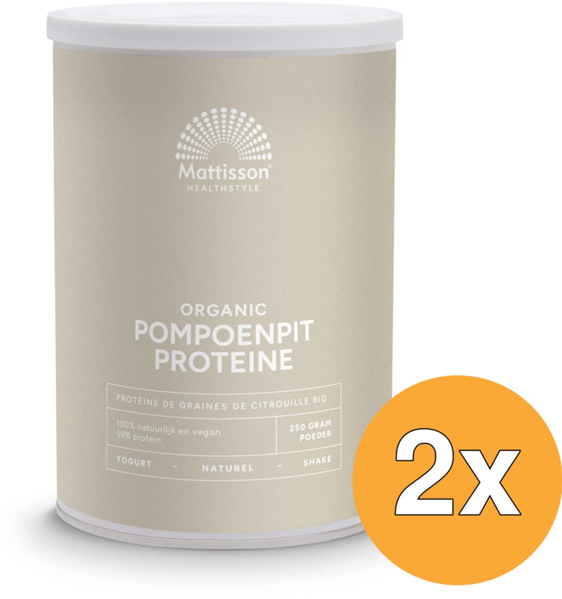 2x Mattisson Vegan Pompoenpit Proteine 58% Bio (250 gr)