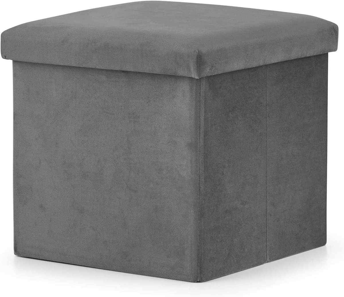 Opvouwbare Poef - Zitkruk Opberger - Ruimte Besparen - Veelzijdige Opbergruimte - 38 x 38 x 36 cm - Grijs