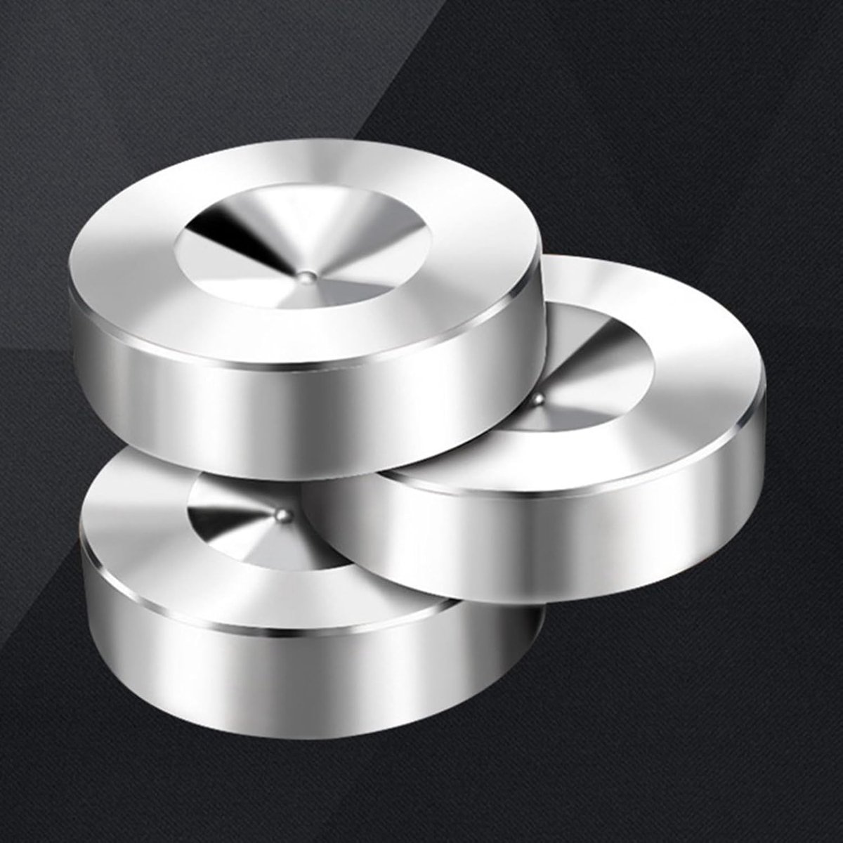 Luidspreker Voetjes - Isolatie Paden - Muziek Stabiliteit - Trillingen Verminderen - 3 x 3 x 2 cm - Zilver