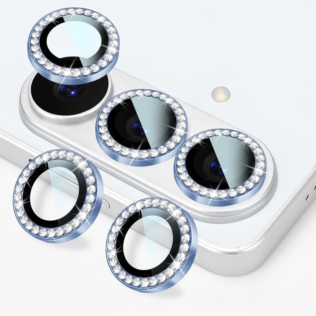 Camera Lens Bescherming met Diamantontwerp, 9H HD Helder Gehard Glas, Anti-Kras Film voor Smartphone Camera's