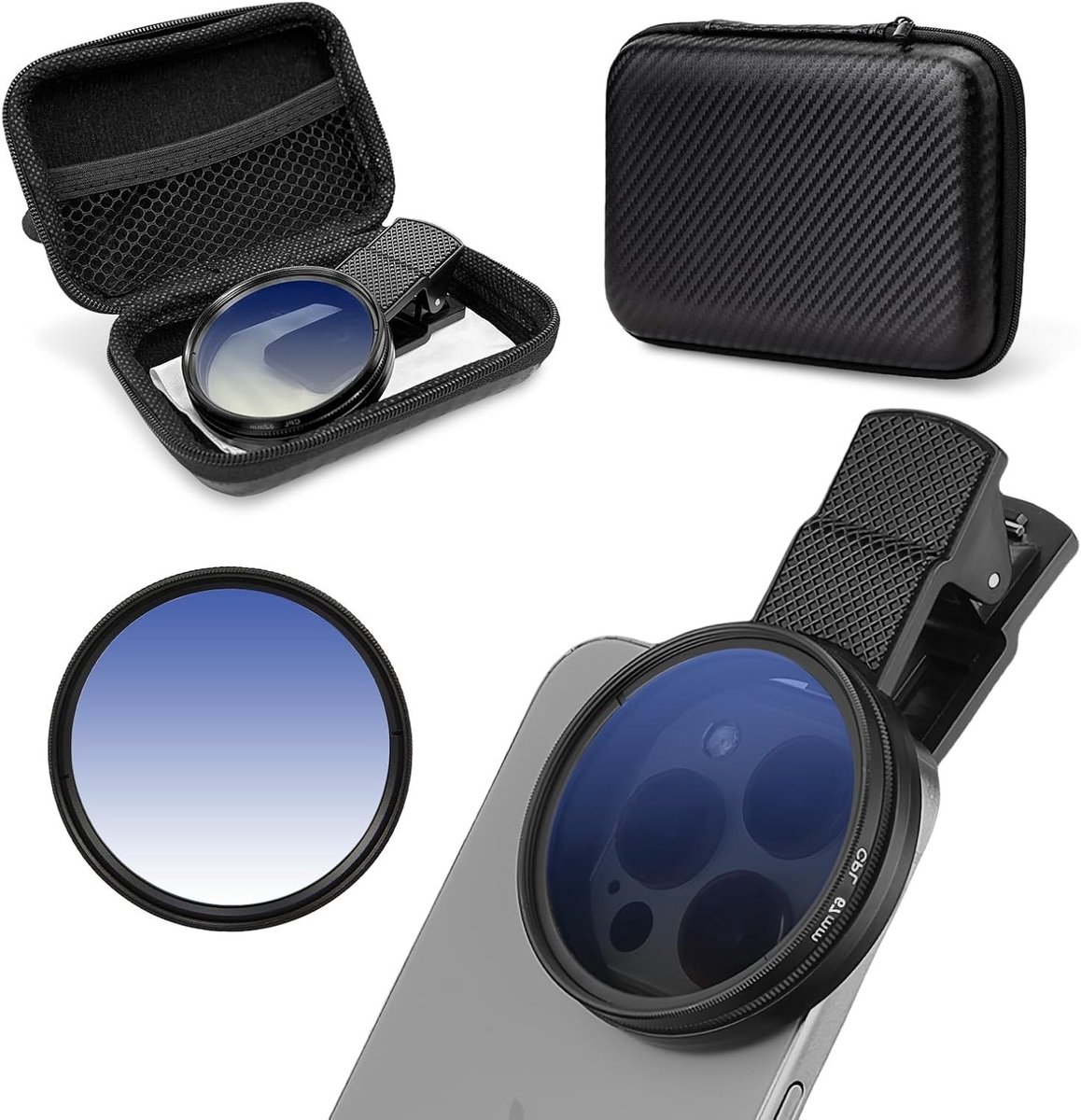 CPL Polaroid Filter 67mm voor Smartphonecamera, Vermindert Reflecties en Verbetert Kleuren, Geschikt voor iPhone en Samsung Smartphones