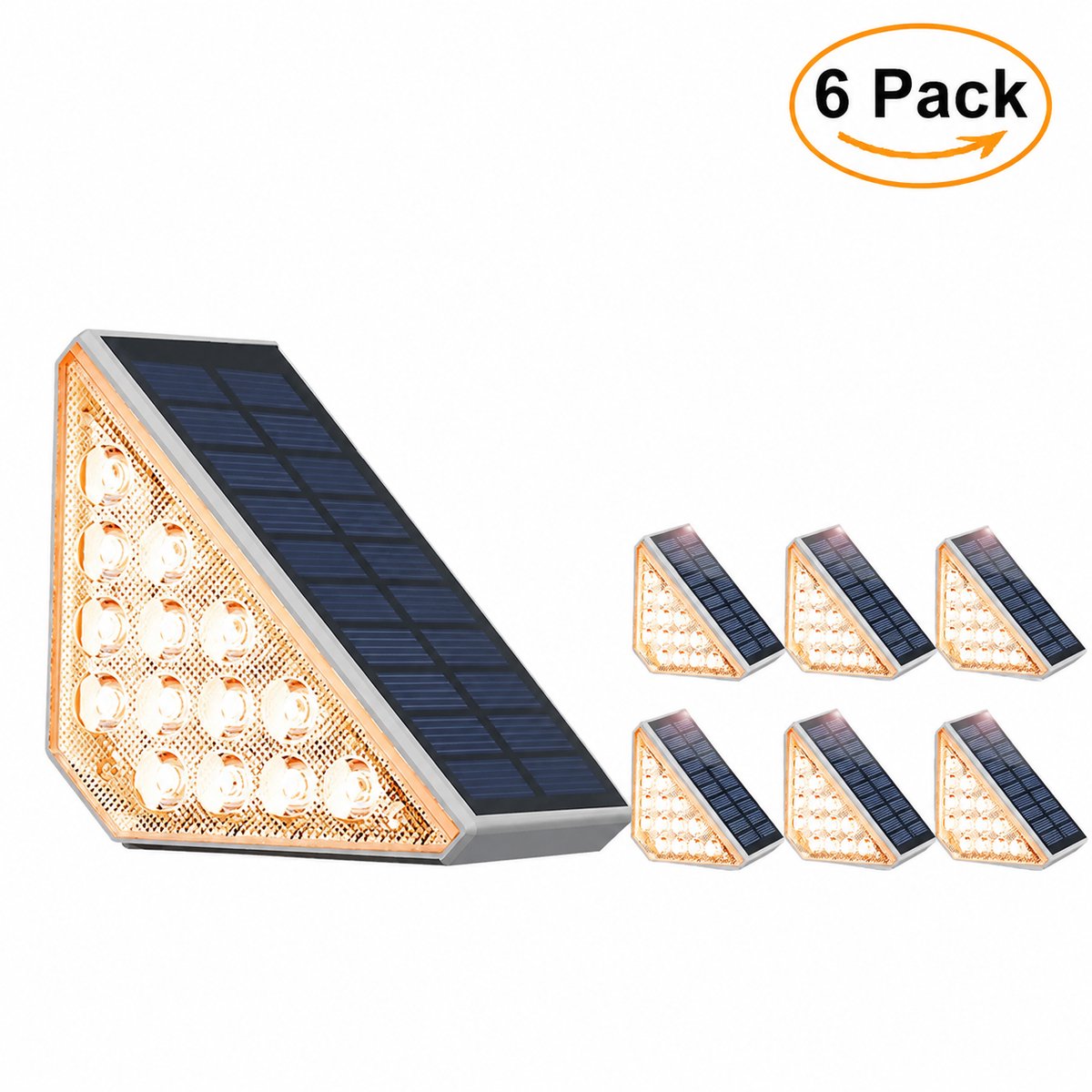 SmartLiving.Store - Tuinverlichting - Waterdichte Trapverlichting - Buitenverlichting - LED - Buitenlamp - Op Zonneenergie - 6 st.