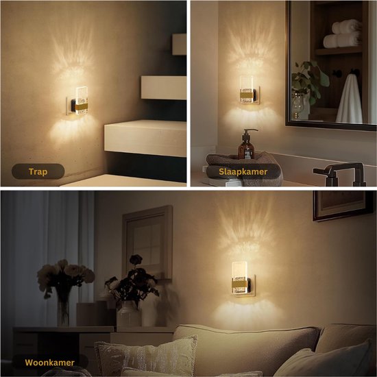 HEZIVO® Stopcontact Lampje - Stekkerlamp met Schemersensor - Stekker Lamp - Instelbare Helderheid - Goud van hezivo — afbeelding 2