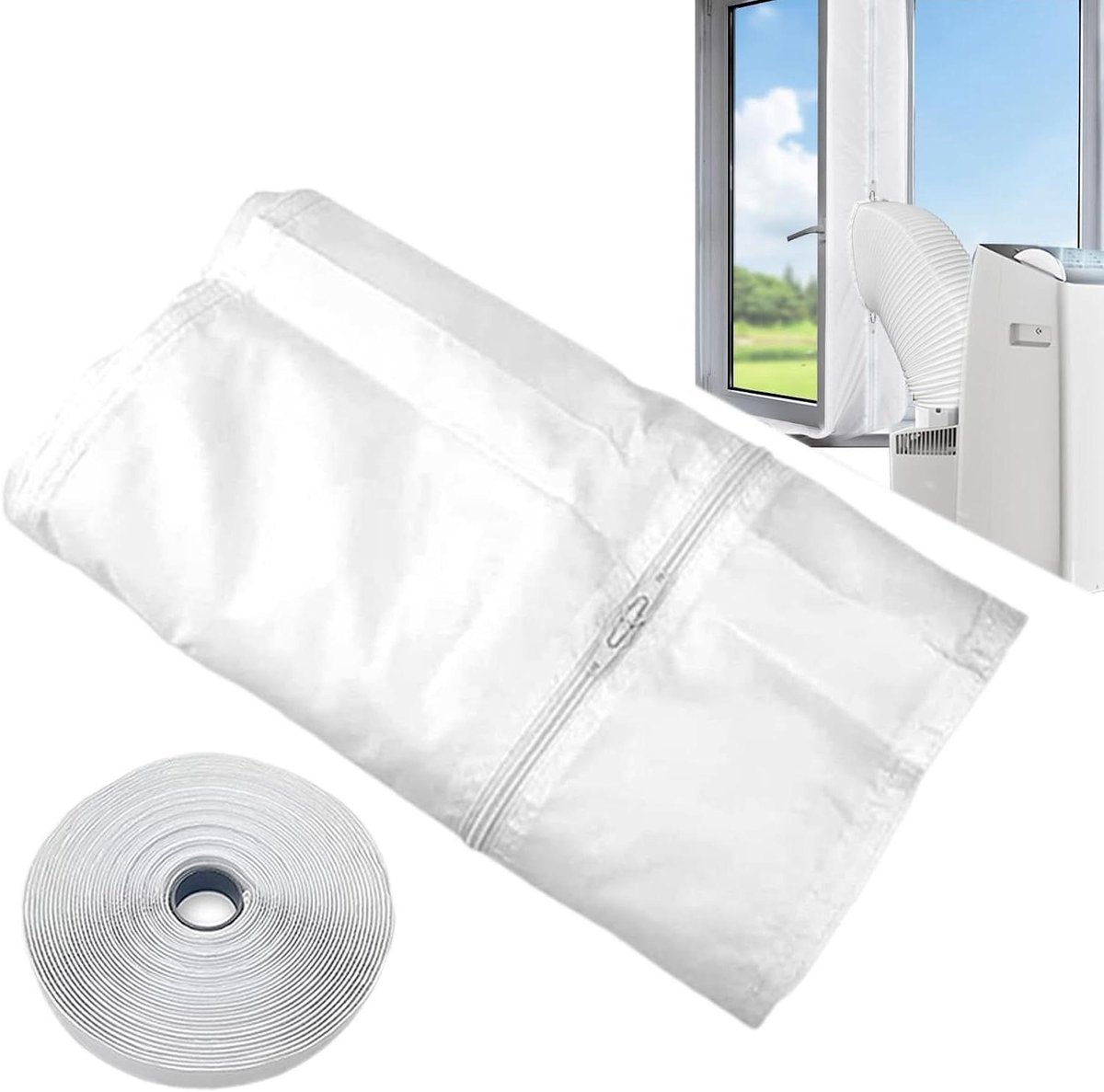 Draagbare Airco Afdichting - Raamkit - Ruimte Koelen - Boorvrije Installatie - 3 Meter - Grijs