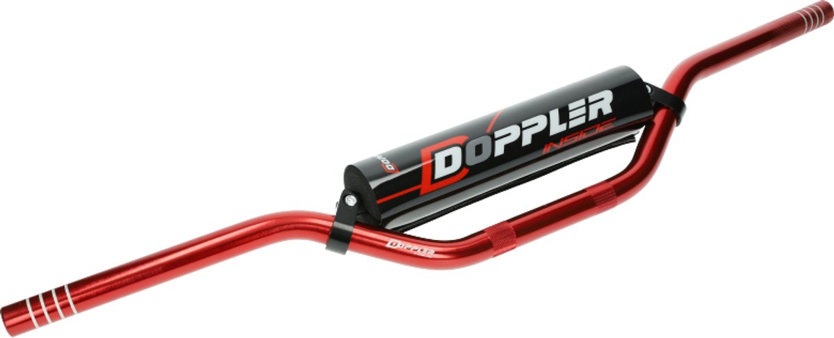 universeel doppler stuur voor derbi 50 senda sm x-treme 2006 tot 2012 rood d22mm l740mm nieuw