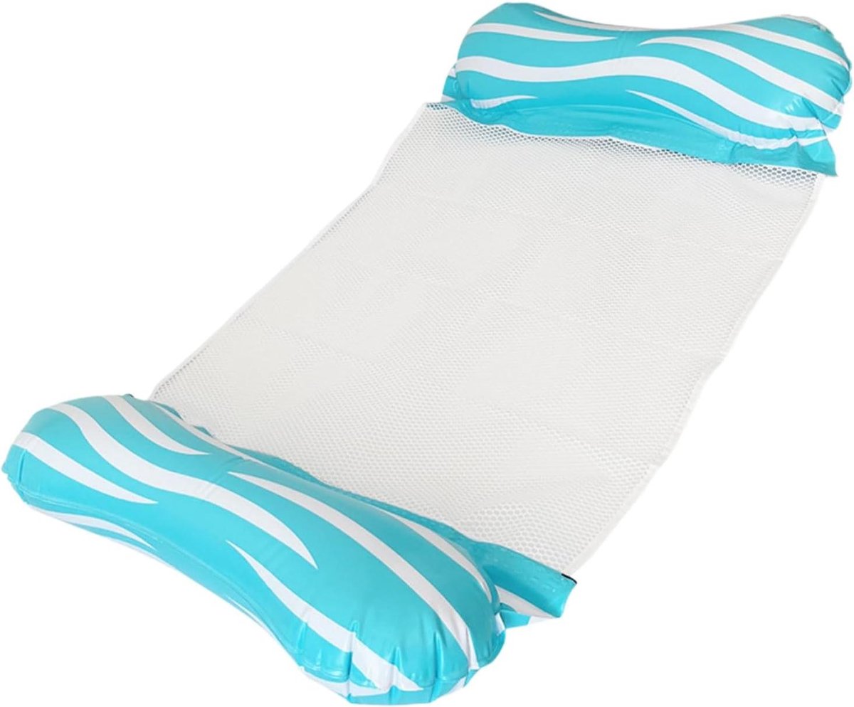 Waterhangmat - Zwemdok Ligstoel - Ontspannen op water - Ergonomische rugleuning - 120 x 70 cm - Blauw