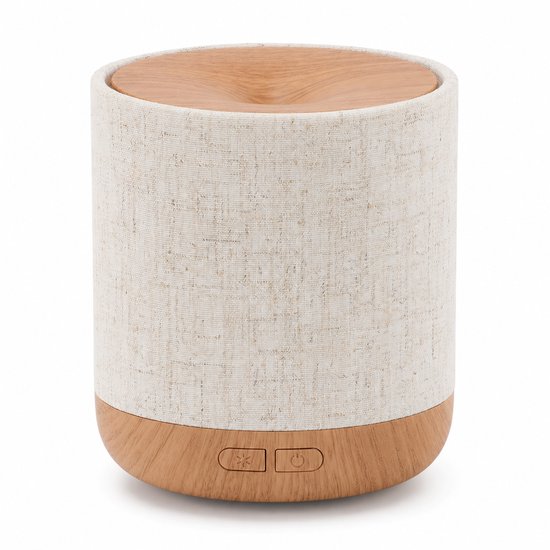 Aroma Diffuser - Humidificateur - Nébuliseur Aroma - 200 ml avec housse en Tissus et veilleuse - Marron clair