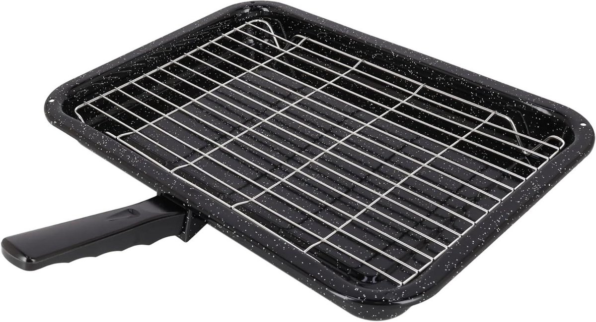 Oven Rooster - Grill Pan - Koken en Bakken - Afneembaar Handvat - 38x27 cm - Zilver