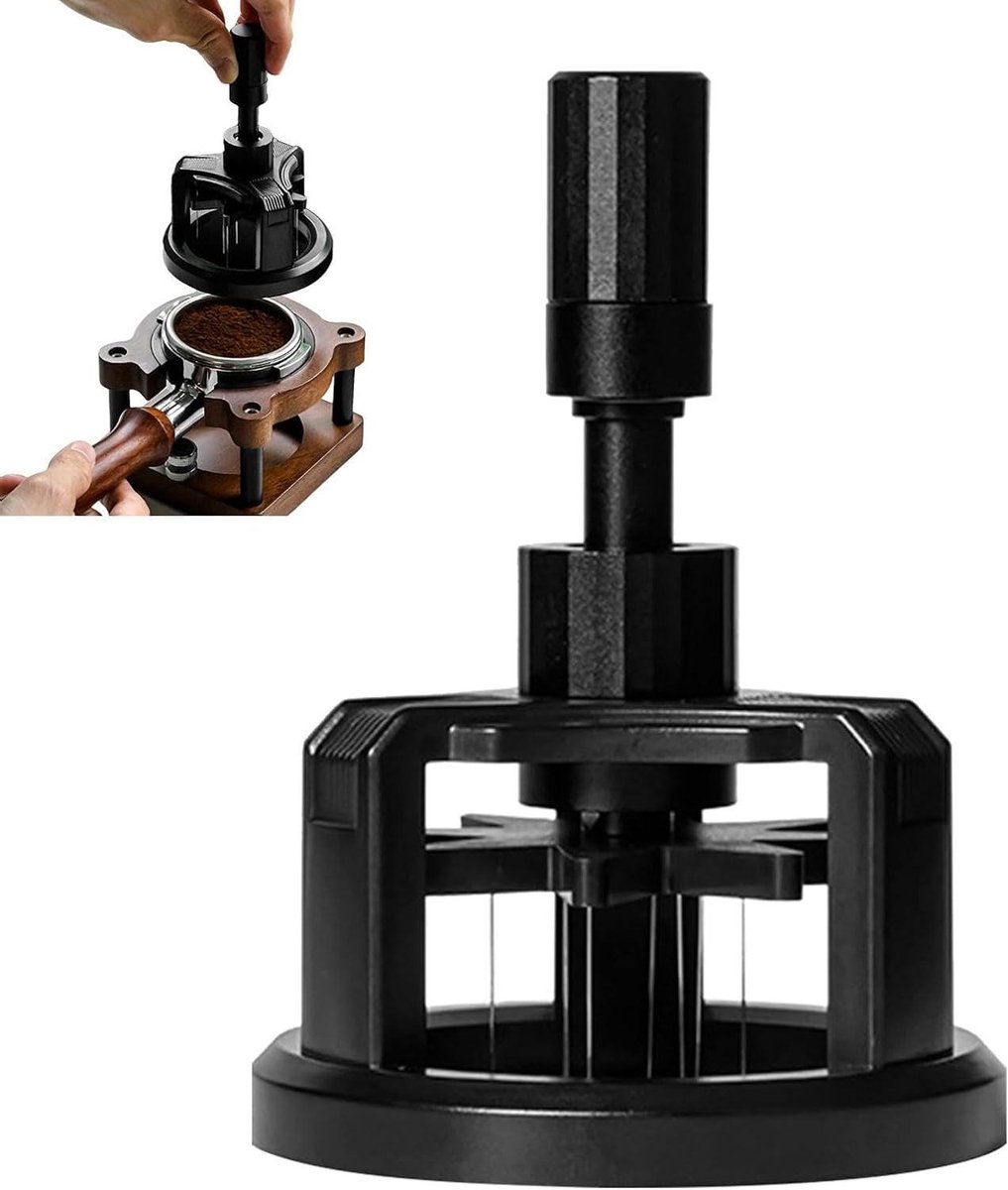 Koffie Verdeel Tool - Distributie Naald - Espresso Bereiding - Magnetisch Ontwerp - 51-58 mm - Zwart