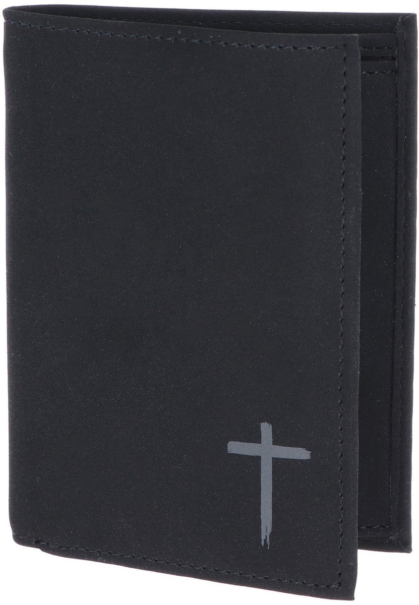 oxmox portemonnee New Cryptan RFID Protect Kombibörse Freedom Cross Print Grey Black zwart