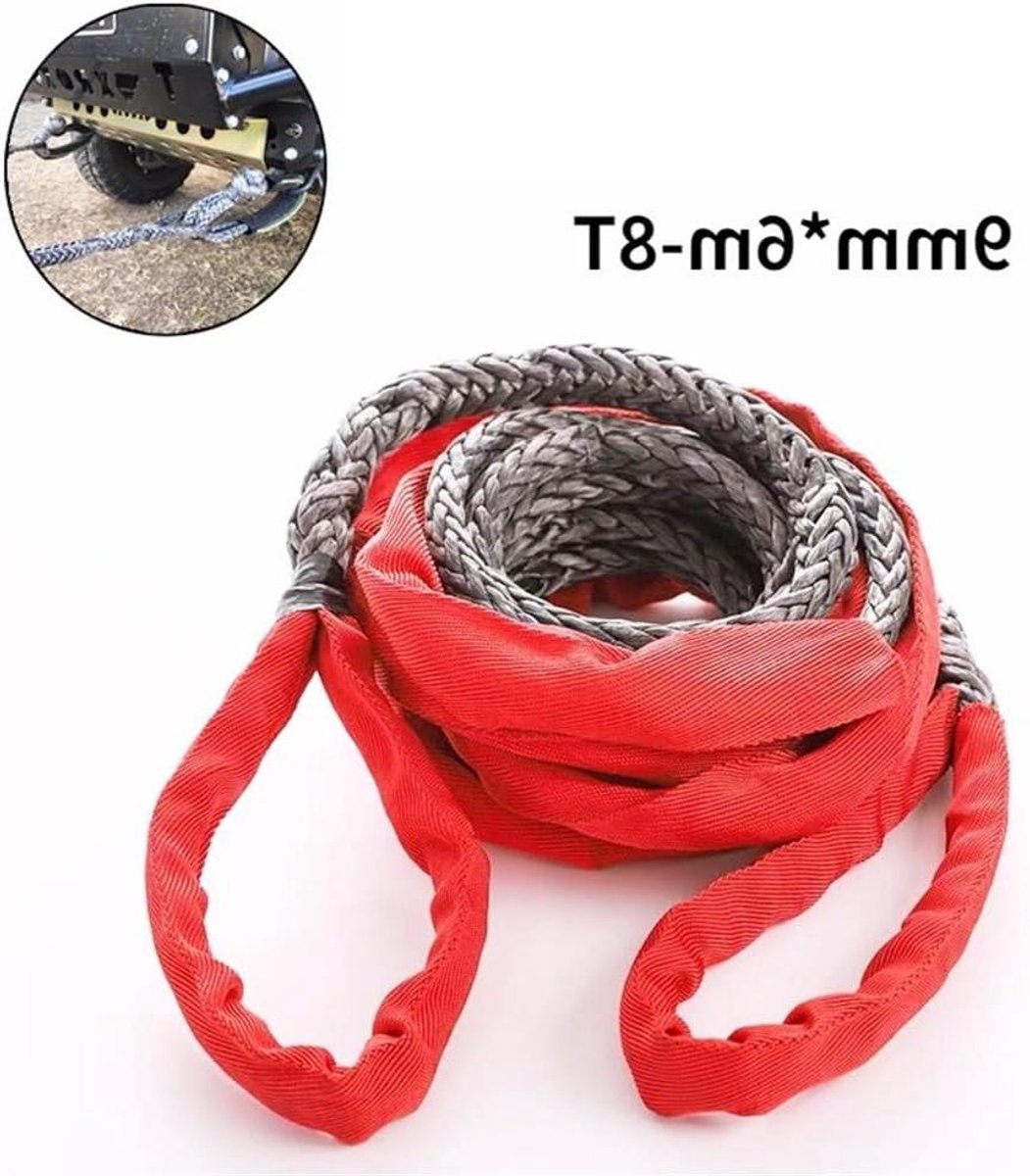 Sleepkabel - Sleproef Touw - Voertuig Redden - Hoge Sterkte - 9MM*6M - Rood