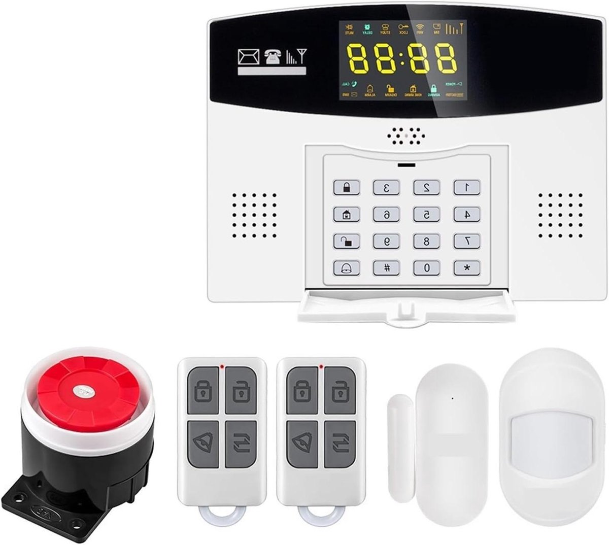 Alarmsysteem Huis - Inbraakalarm Slim - Huisbeveiliging - LCD Kleurendisplay - 22.9 x 12.7 x 12.7 cm - One Color
