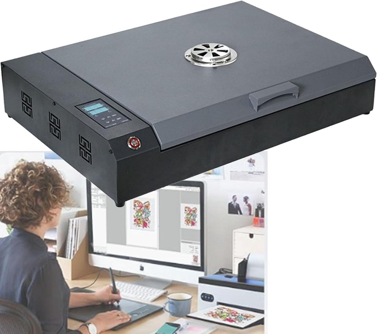 DTF Printer Droogoven - Textielprinter Oven - Textiel Bedrukken - Dubbele Verwarmingsplaat - 40 x 32 cm - Zwart