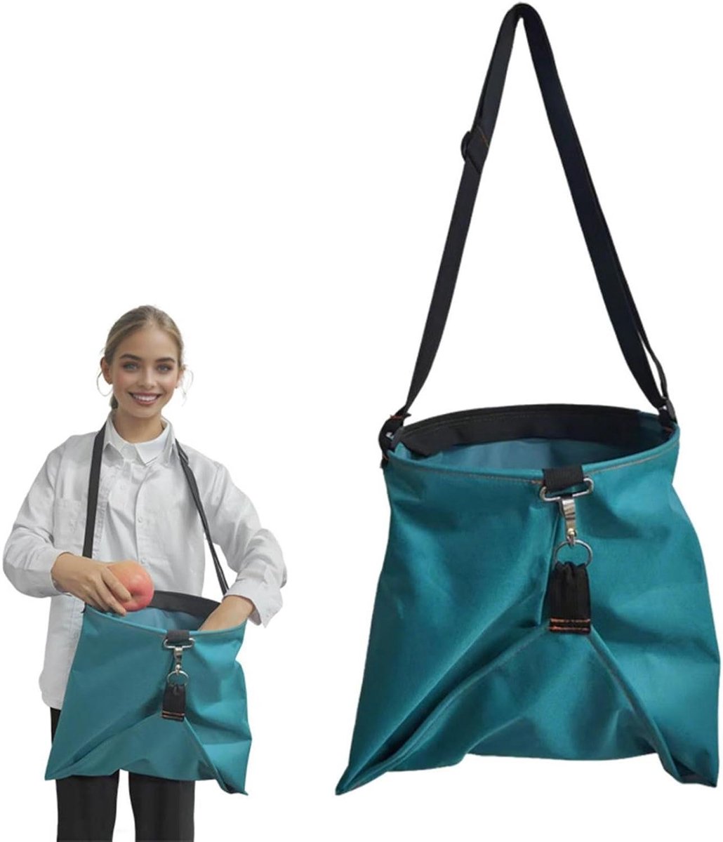 Plukschort - Fruitverzamelzak - Oogsten in de tuin - Waterbestendig Oxford - 40x38x28cm - Groen