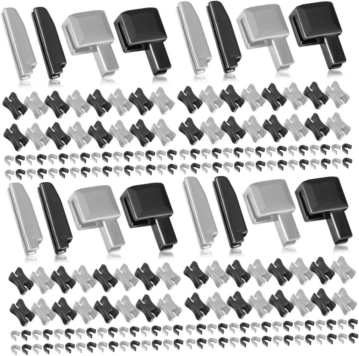 Rits reparatiesets - Ritsonderdelen - Kleding repareren - Metalen constructie - 80 stuks - Gemengde kleuren