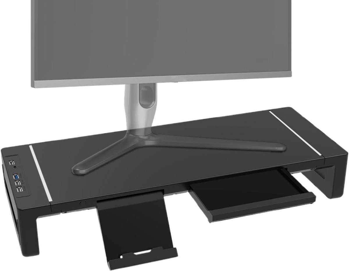 Monitor Riser - Schermverhoger Bureau - Ergonomisch Werken - Met Lade - 52x20x85 cm - Meerdere kleuren