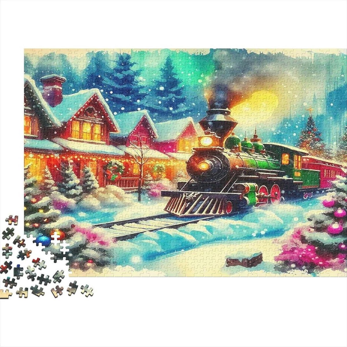 Winterpuzzel - Legpuzzel - Ontspanning thuis - 1000 stukjes uitdaging - 38x26 cm - Stijl 1