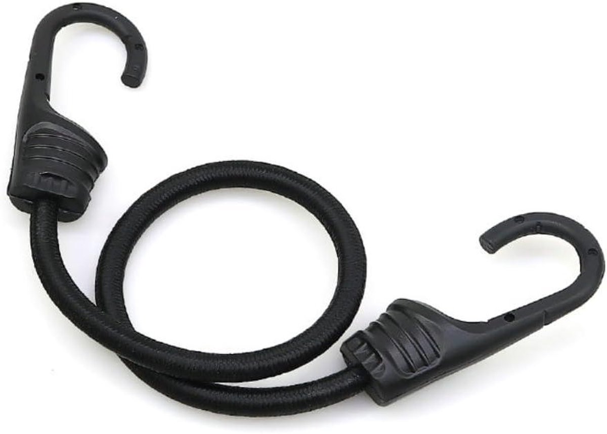 Spanrubber met haken - Expander banden - Lading vastzetten - Dubbellaags polypropyleen - 30 cm - Zwart