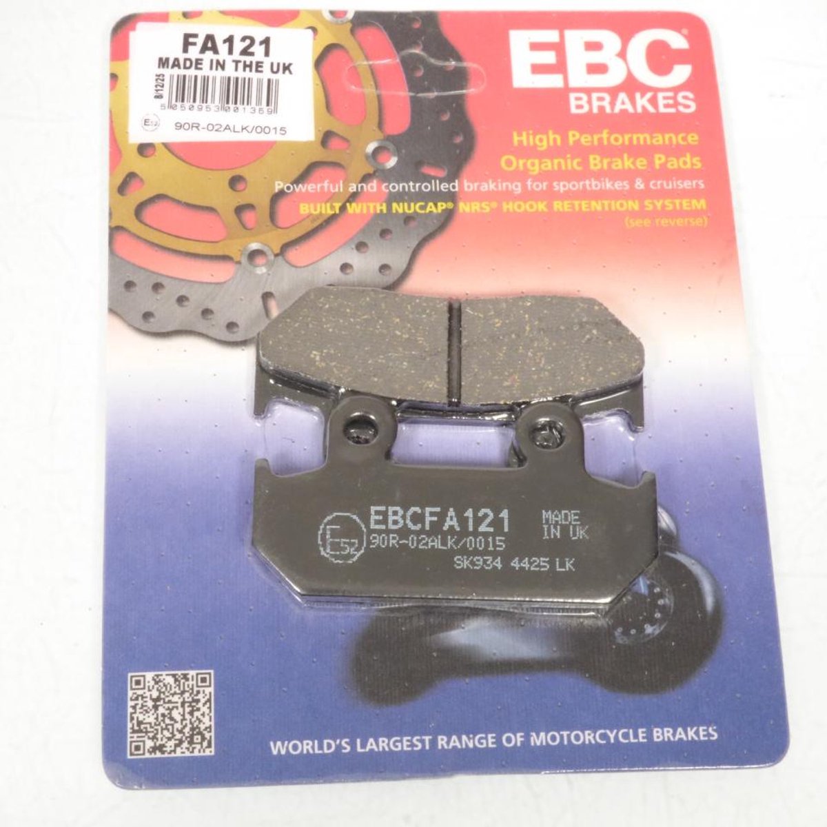 ebc remblokje voor motor honda 600 cbr fh fj 1987 tot 1988 avg / avd nieuw