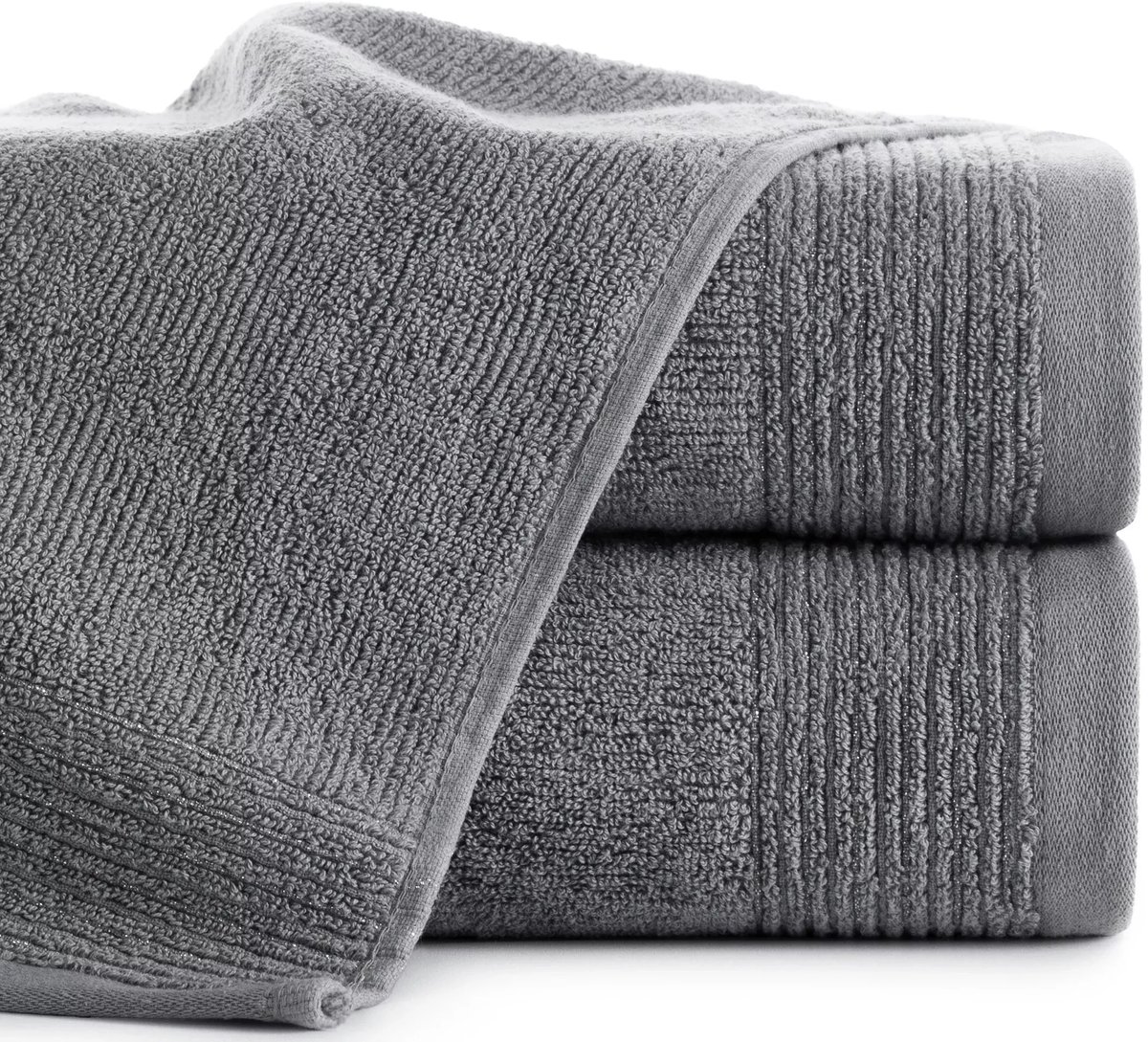Luxe Badhanddoek LARI 70x140cm Zilver 500g/m² met Borduursel
