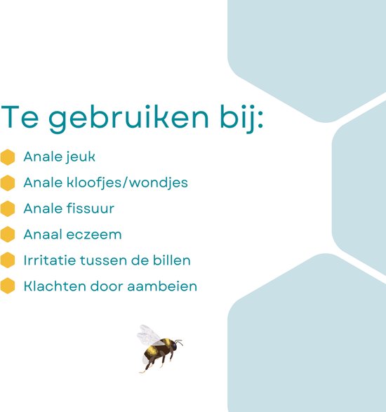 AnaMel Honingzalf - Bij anale ongemakken zoals aambeien-fissuren-anale jeuk-smetplekken-luieruitslag-anaal eczeemzalf- Bij jeuk en irritatie tussen de billen - Billenzalf