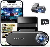 DDPai N5 dual dashcam met 4K voorcamera, 64GB SD-kaart en smartphone-app.