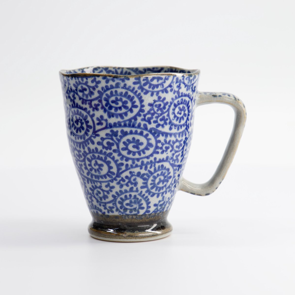 Tokyo Design Studio - Mok - Karakusa - Blauw/Grijs - 400 ml - 9 x 11 cm