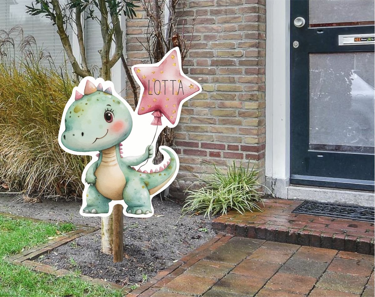 StudioJitske | Raambord | Geboortebord 50cm | Raamsticker | dino 061