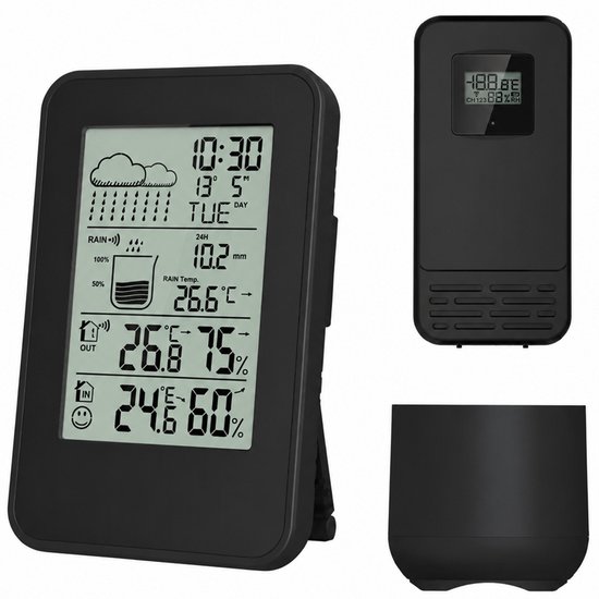 Denver WSR560 Weerstation Draadloos Binnen Buiten Temperatuur Hygrometer Regenmeter Weersvoorspelling Radiogestuurd
