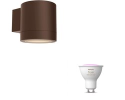 Philips Hue Fylx Wandlamp voor Buiten Down (Bruin) - Buitenlamp - GU10 - Wit en Gekleurd Licht - Hue White and Color Ambiance
