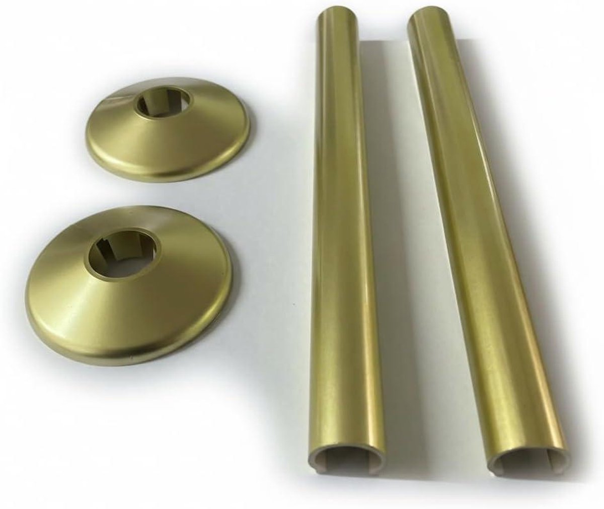 Radiator Pijphoezen - Leiding Isolatie Covers - Centrale Verwarming Afwerking - Snap-on Montage - 200mm x 15mm - Geborsteld Messing