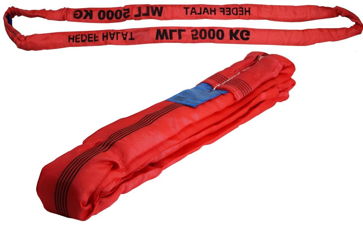 Rondstroppen - Hefbanden hijsbanden - Lasten hijsen - Enkele laag - 5 ton 1 m - Blauw