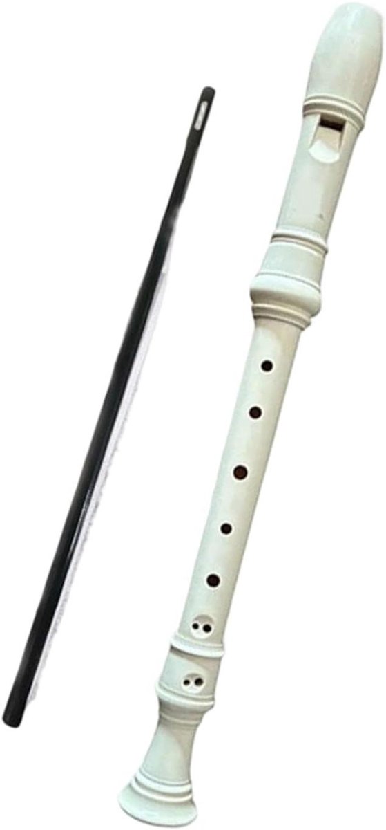 Houten Blokfluit - Sopraan Instrument - Muziek Leren - Barokstijl Ontwerp - 8 Gaats - Wit