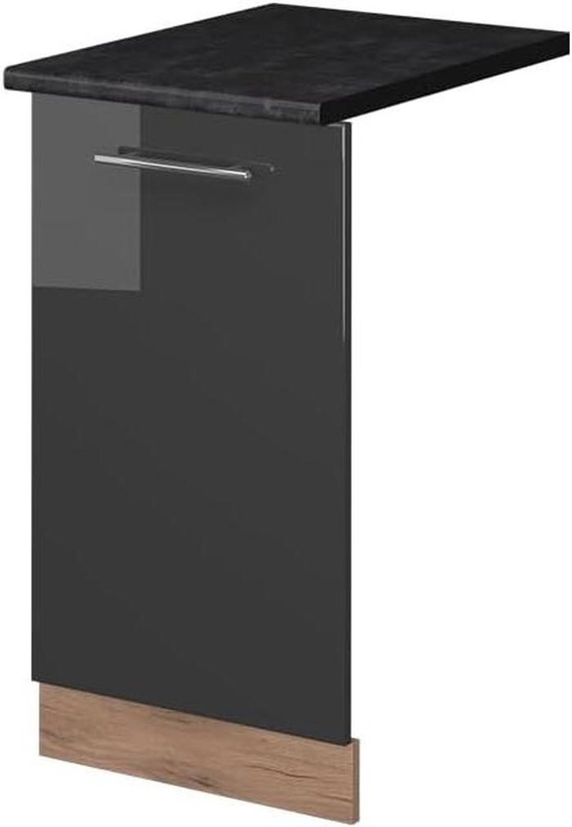 Vaatwasserfrontpaneel - Keukenfront Vaatwasser - Keuken Opknappen - Hoogglans Afwerking - 45 cm Breed - Antraciet