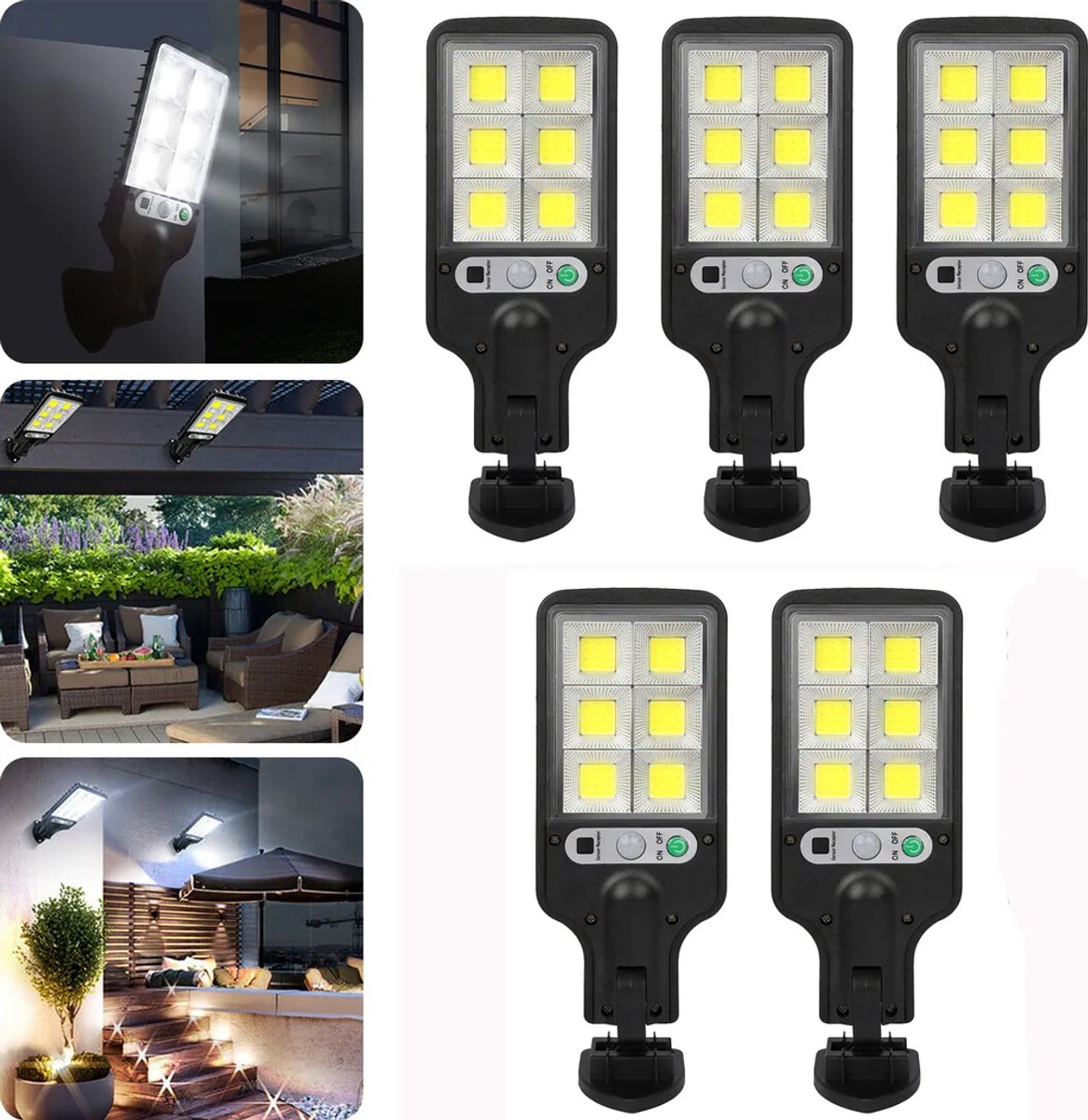 tuinlampen op zonne-energie, geschikt voor buitengebruik, LED-straatverlichting op zonne-energie, straatverlichting op zonne-energie met bewegingssensoren, lampen op zonne-energie