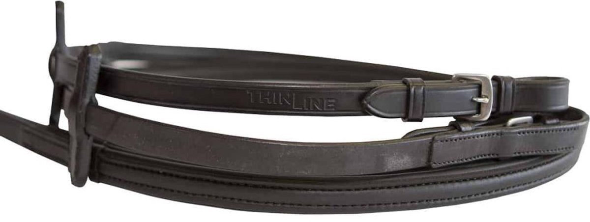ThinLine - Full Wrapped Engelse Teugels - Anti-Slip Grip - Gesp zonder Stops - 54"/137cm - Zwart