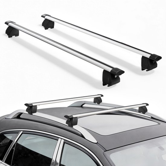 VEVOR 2 X Dakdrager Dwarsstangen met Een Draagvermogen van 75 kg, Afsluitbare Dakdragers voor Auto's en Suv's, Geschikt voor Verhoogde en Vlakke Dakrails, Railafstand van 180-1035 mm, voor Dakkoffers, Kano's, Fietsen en Transportmanden