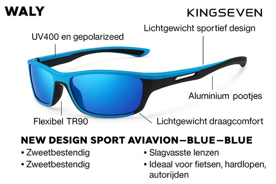 KingSeven Blauw - Sports met UV400 en polarisatie filter - Z204 van Merkloos — afbeelding 3