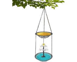 Vogel Drinkfontein - Buiten Vogelbad - Vogels Voeren - Zonne-energie Pomp - 70 cm Hoog - Grijs