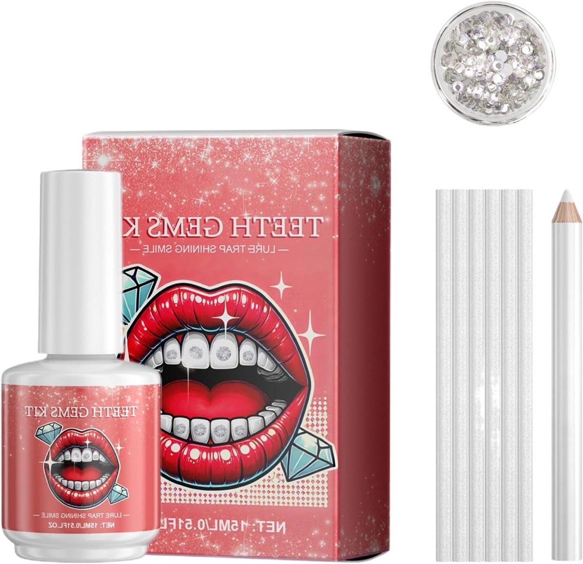 Tandensteen Set - Sieraden Kit - Persoonlijke Stijl - Eenvoudige Applicatie - 1 Set - Multicolor