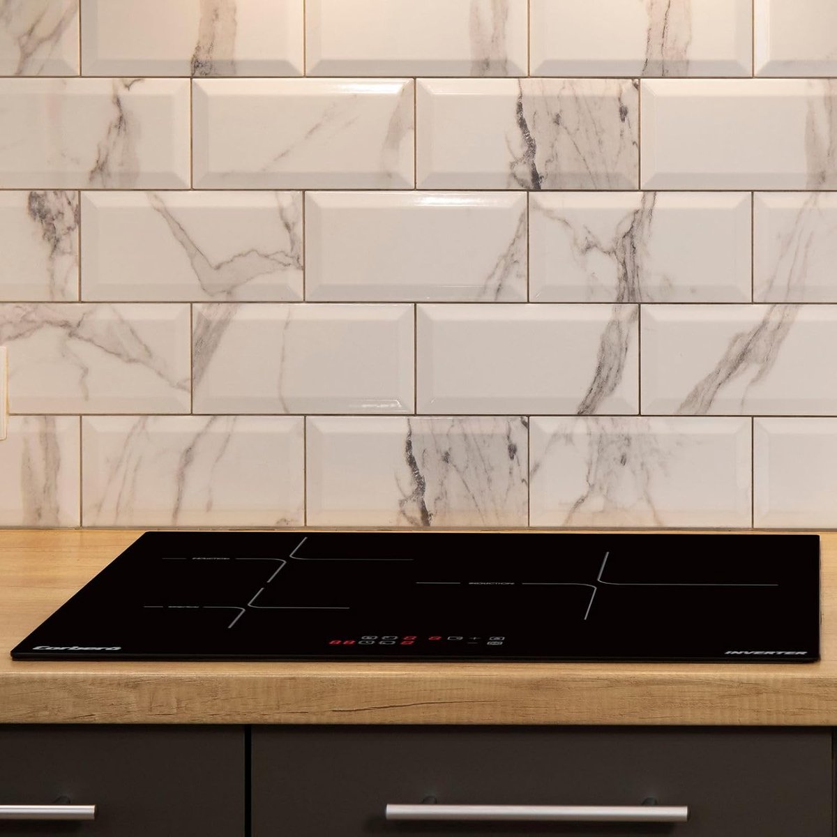 Inductiekookplaat - Kookplaat - Snel Koken - Reuzenzone - 60 cm - Zwart