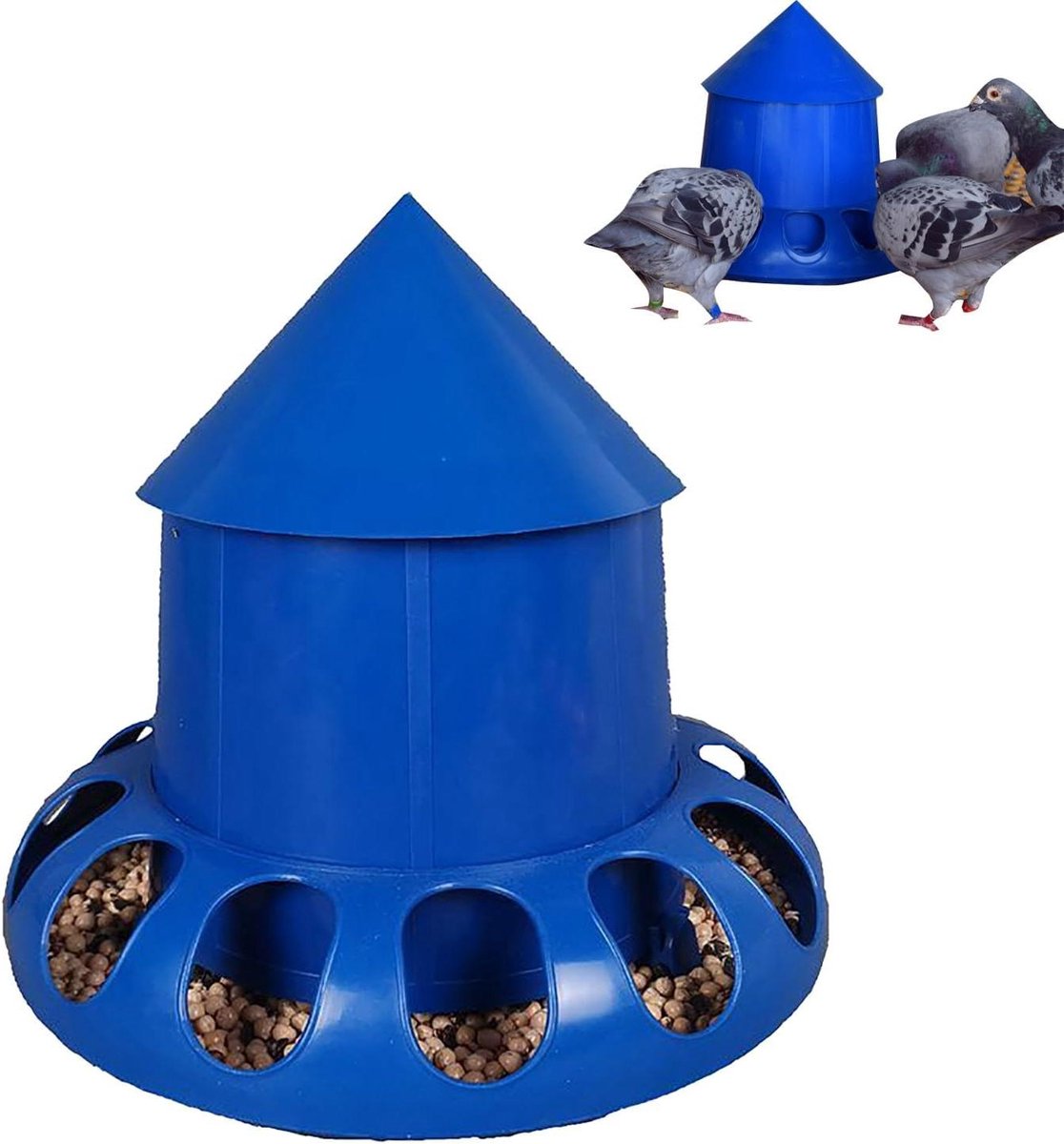 Automatische Voederbak - Vogelvoer Dispenser - Stressvrij Voeren - Grote Capaciteit Trechter - 7.5kg - Bosgroen